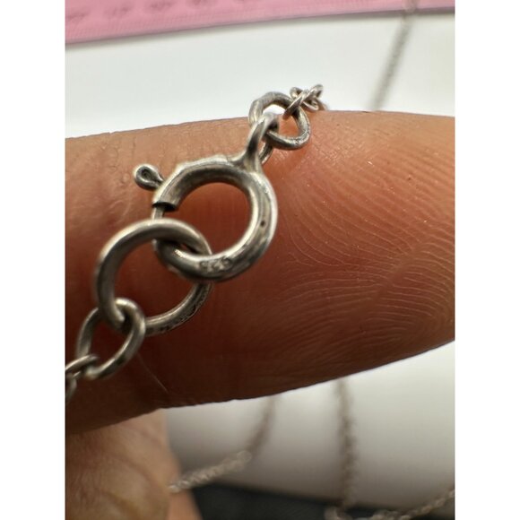 Sterling Silver Y Necklace Garnet Beads Dangle Drop Chain Delicate Jewelry - Picture 8 of 10